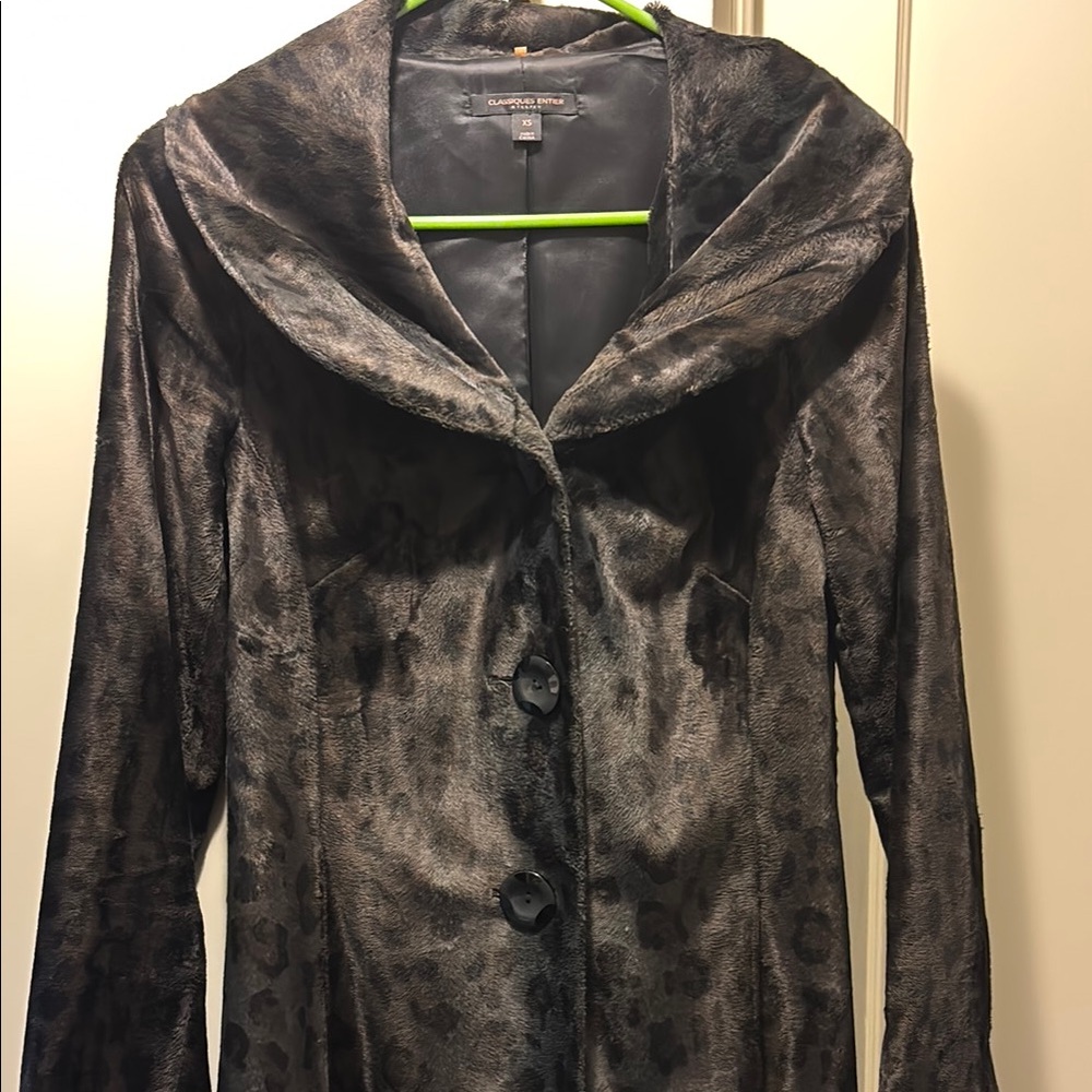Charcoal Gray Plush Teddy Jacket